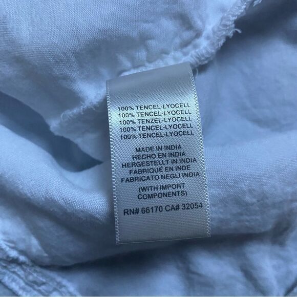 Anthropologie Top Cloth & Stone Embroidered White Minimalist XS Tencel - Picture 11 of 12